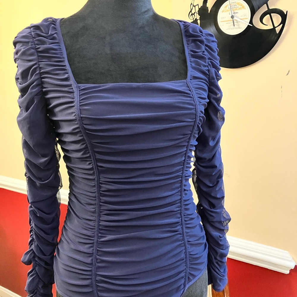 ZARA DRAPED TULLE BODY SUIT